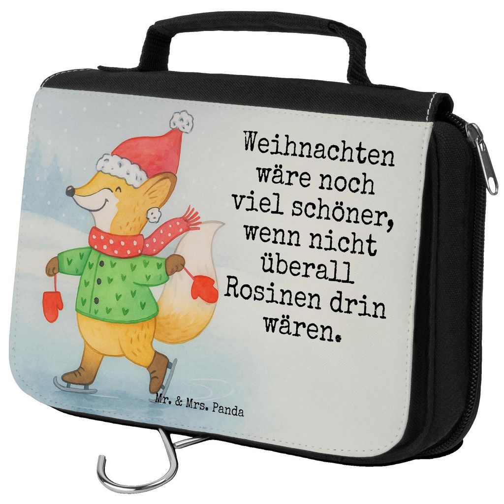 Mr. & Mrs. Panda badtasche Fuchs Schlittschuhe Design - Weiß - Geschenk, Kulturbeutel, beautycase, Weihnachtsbaum, Heiligabend, Weihnachtsmann, Ko...
