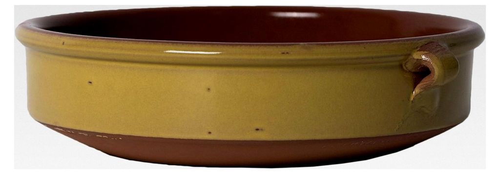 Terrakotta, Tonschale, Gelbe Cazuela mit 20 cm Durchmesser