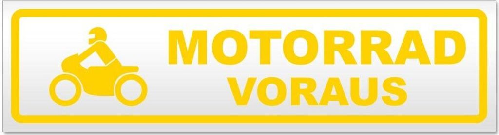 Kiwistar Motorrad voraus Motiv 2 Magnetschild Schild magnetisch - 20cm Gelb - Magnetfolie für Auto PKW Kfz