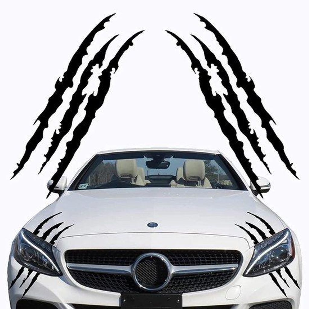 Schwarze Vinyl-Autosticker Set mit Monsterklauw-Design