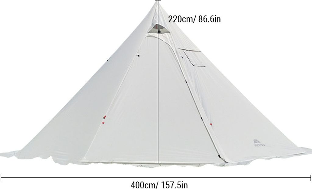 MCETO Tipi-Zelt für 4–6 Personen, mit Ofenanschluss, Produktbild 12