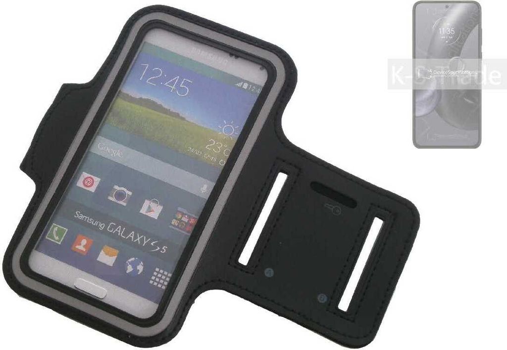Kompatibel mit Motorola Edge 30 Neo Neopren Jogging Armband Sportarmband Oberarmband schwarz kompatibel mit Motorola Edge 30 Neo mit Reflektor