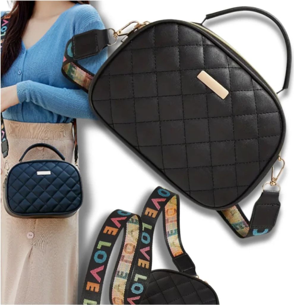 Camerazar Elegante borsa tote in pelle nera con manici e Immagine del prodotto 