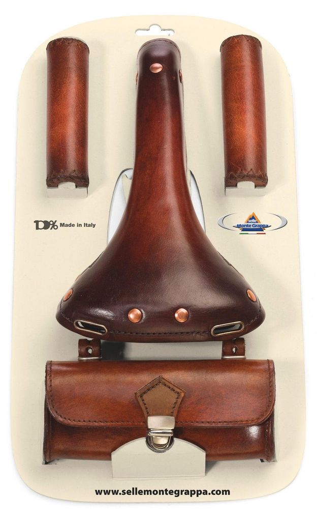 Selle Monte Grappa Monte Grappa Set Charleston Sporting 3-teiliger Leder D-Bruin