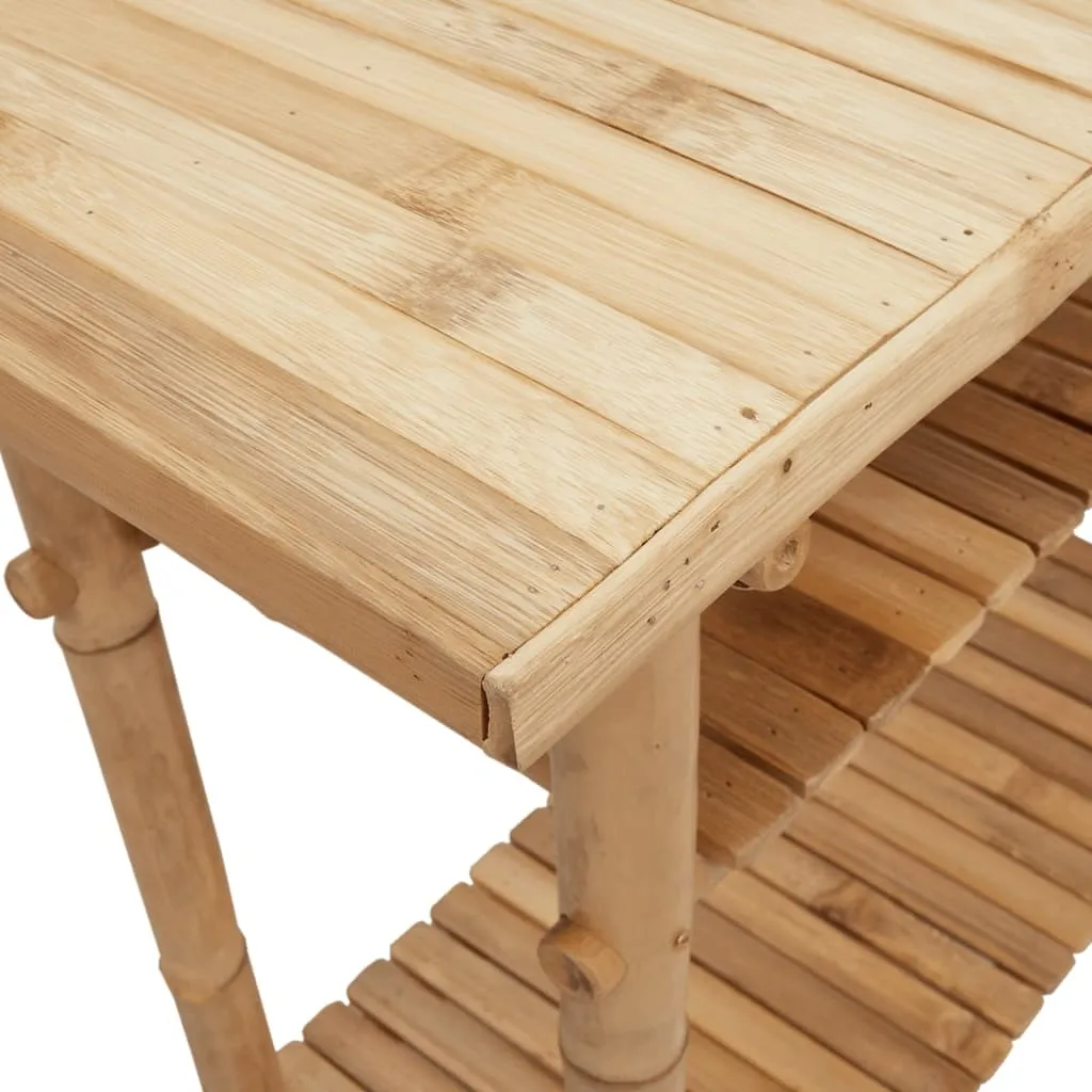 Console en bambou robuste 90x37x75 cm - Finition naturelle et design