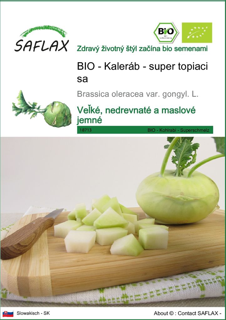SAFLAX - BIO - Kaleráb - super topiaci sa - Brassica Obrázok produktu 