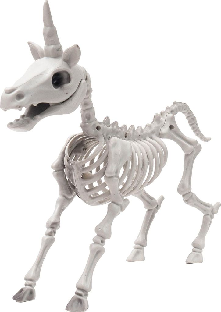 Halloween-Skelett-Tierfigur, große Skelett-Knochenstatue aus Kunststoff für Rasen, Hof, Friedhof, Heim, Tischdekoration