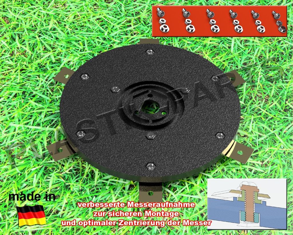 Messerscheibe 6 Klingen Messerteller für Gardena R70Li R80Li bis Baujahr 2015 ohne Messer