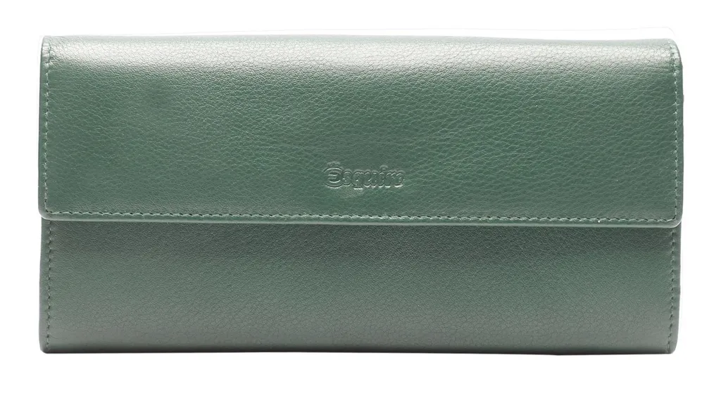 Portefeuille Viktoria Esquire en Cuir Vert avec Protection et Multi-Rangement