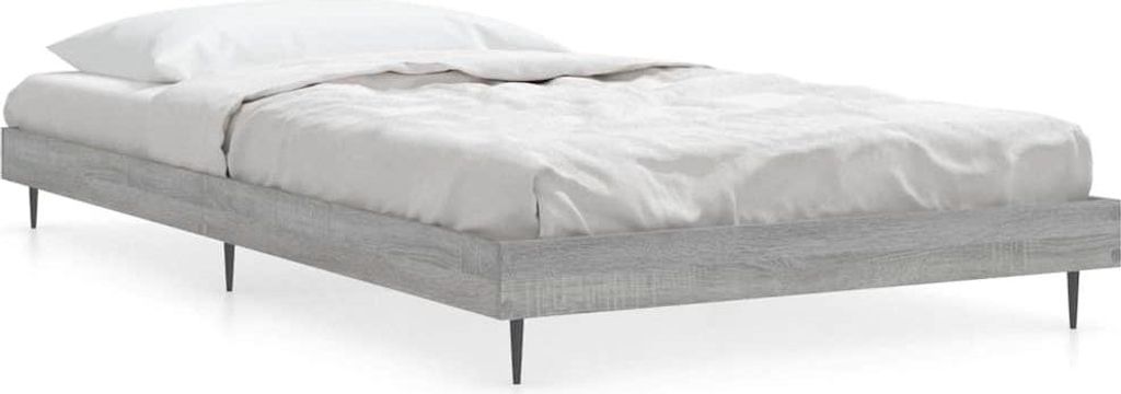 vidaXL Bettgestell Grau Sonoma 90x200 cm Holzwerkstoff