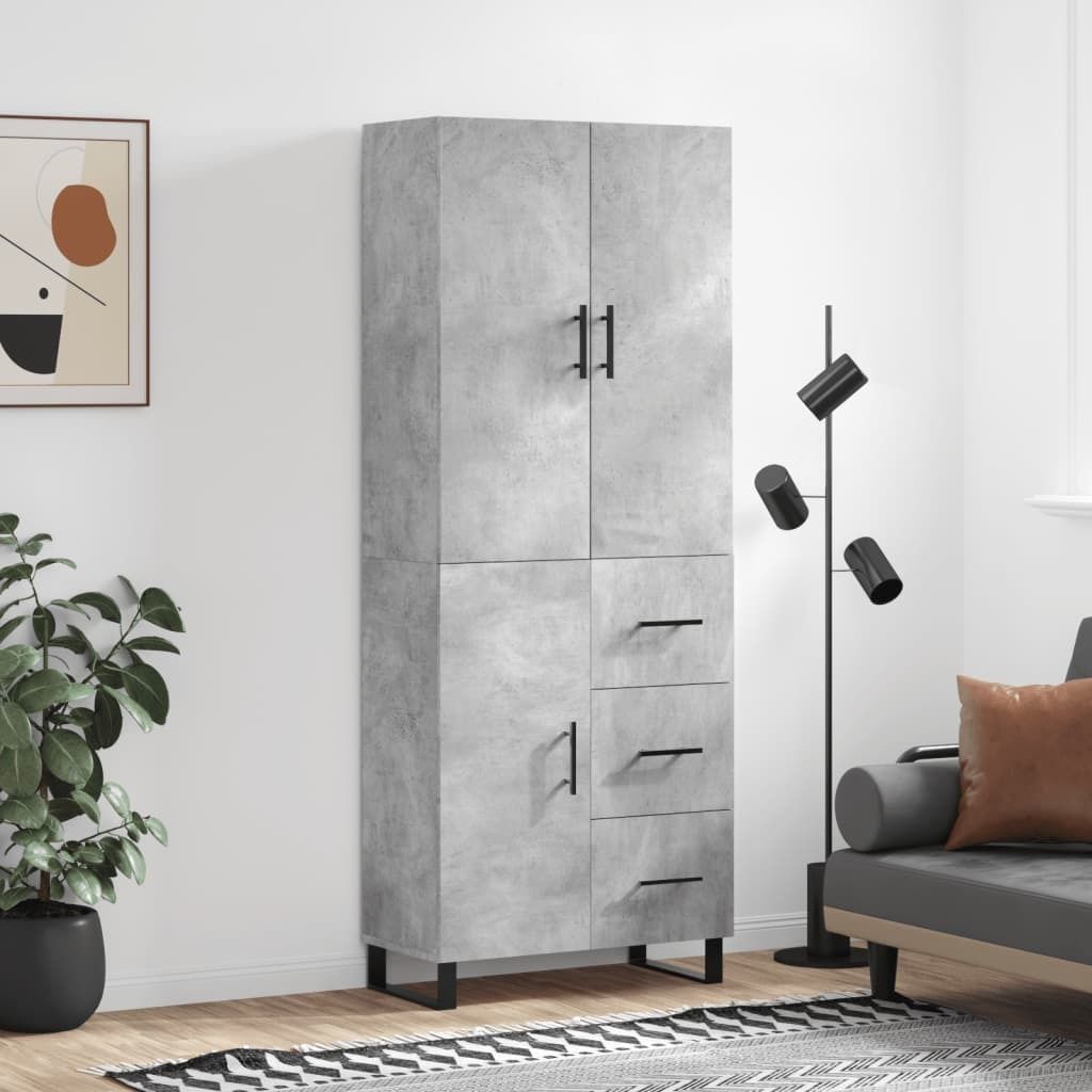 Maison Exclusive - Highboard Betongrau 69,5x34x180 cm Holzwerkstoff