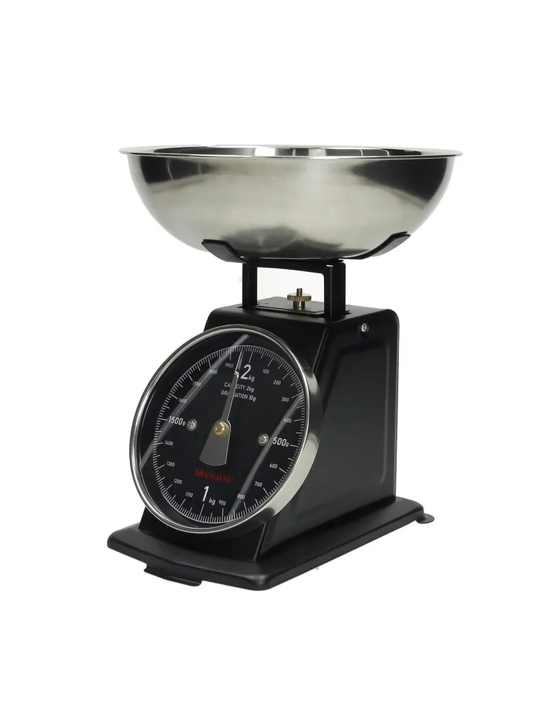 Balance de cuisine mécanique inox noir mat - Durable et sans piles