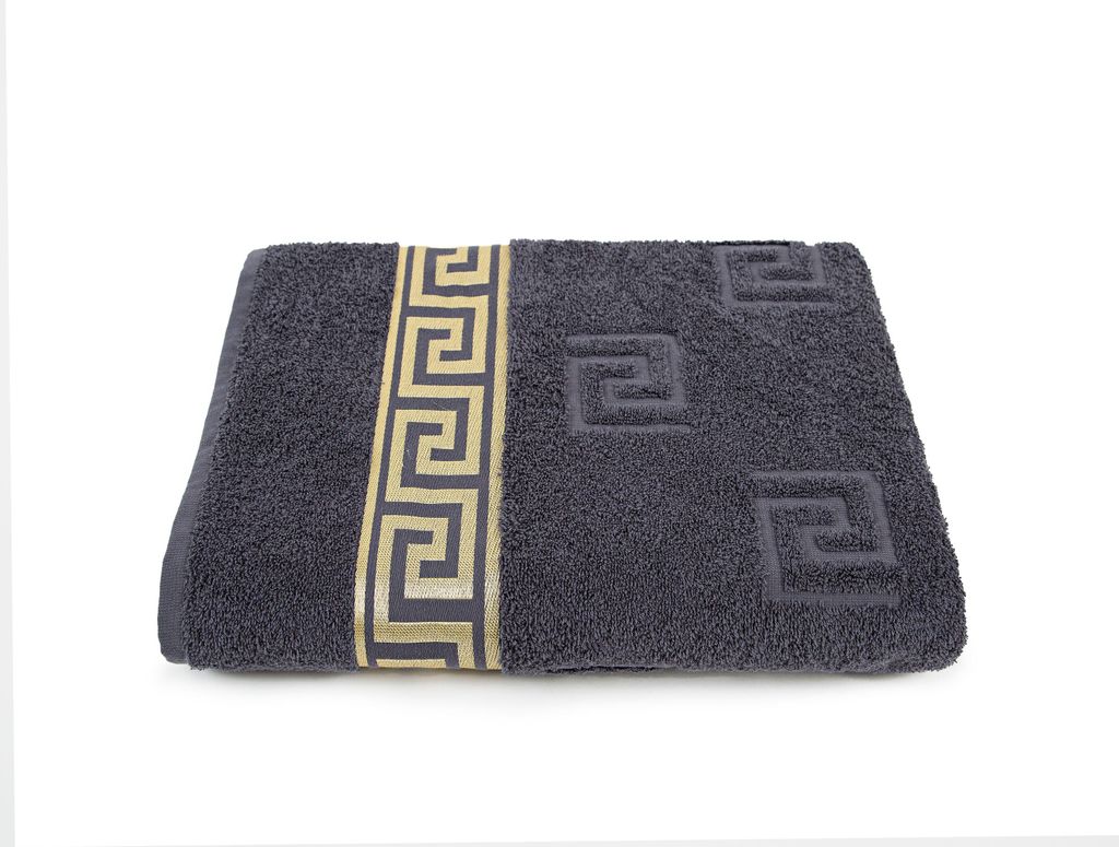 Luxus Medusa Badetuch 100x150 cm - Anthrazit Grau - feinste Produktbild 