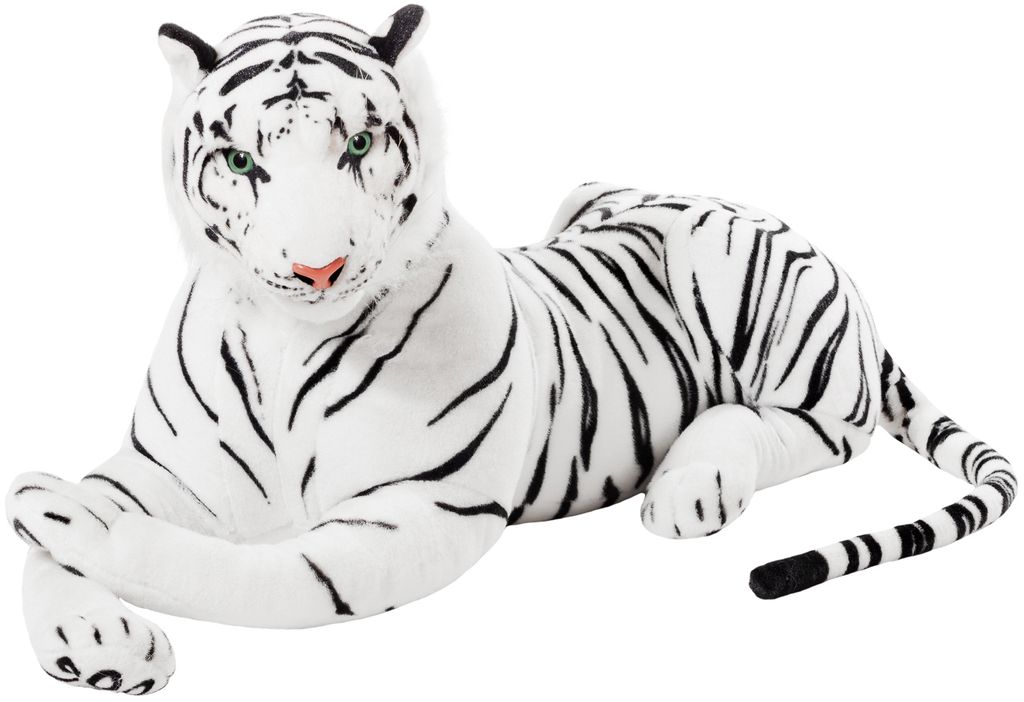 BRUBAKER XXL Plüschtier Plüsch Tiger Weiß 220cm Kuscheltiger Plüschtiger Riesig 