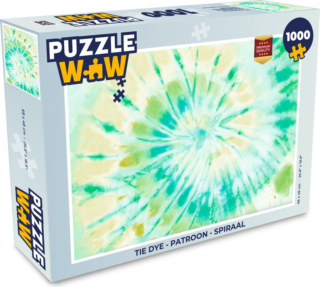 MuchoWow Puzzle 1000 Teile Krawattenfärbung - Muster - Spirale - Erwachsene - Rätsel