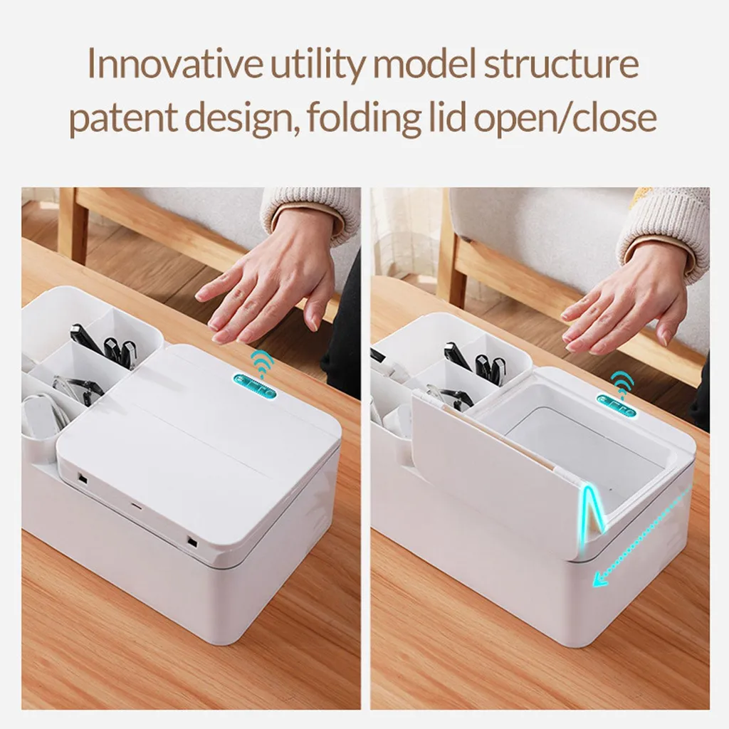 Boîte de rangement intelligente à induction pour bureau multi-compartiments - 20