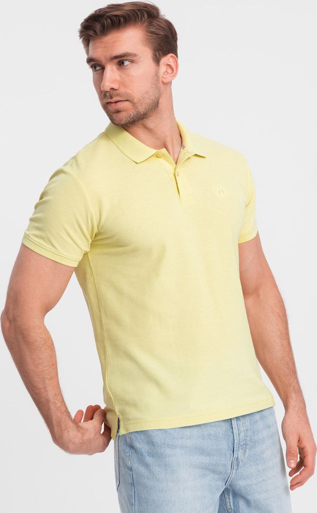 Ombre Clothing Herren-T-Shirt mit Kragen Venolas gelb S