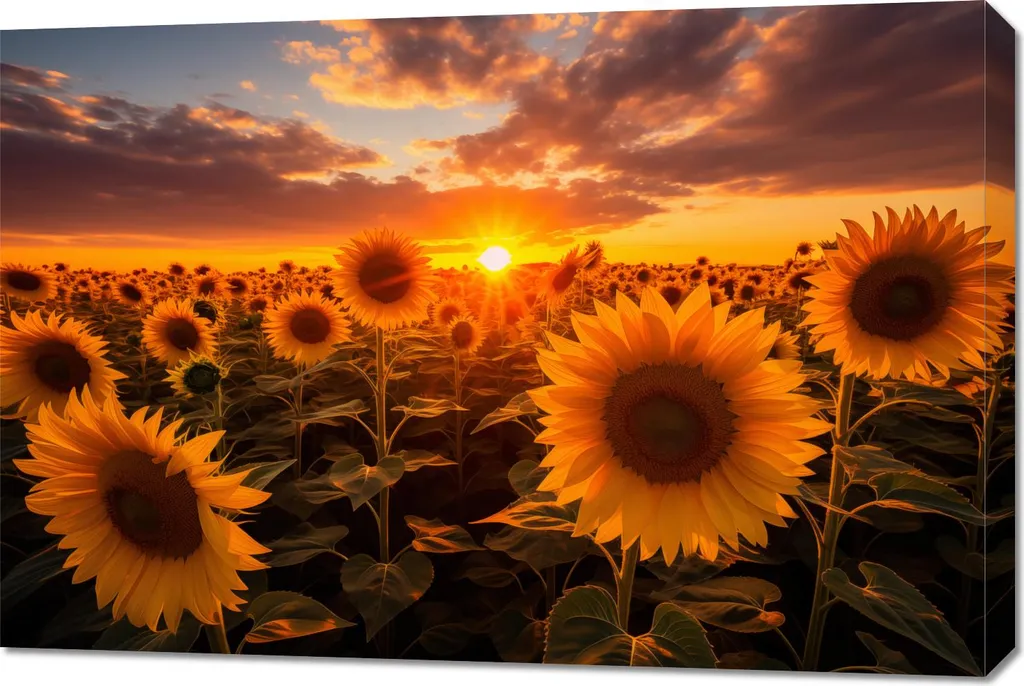 Quadro Paesaggio Ora d'oro 90x60 cm - Stampa Artistica su Tela