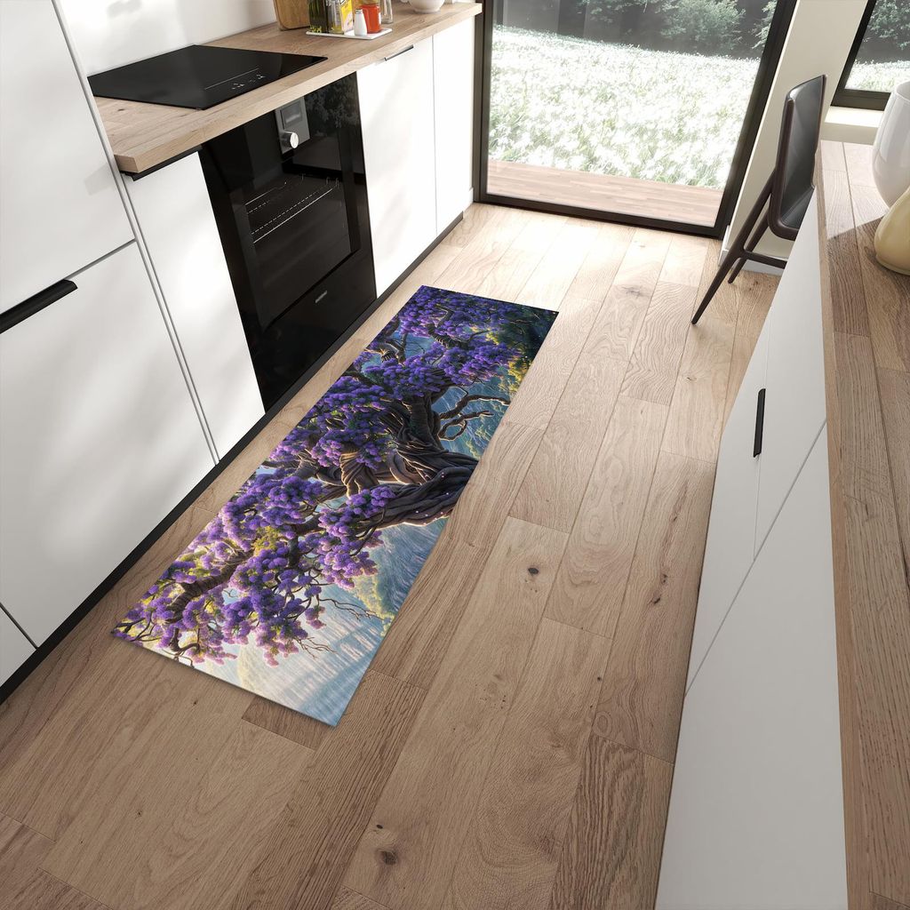 Küchenteppich 60x180cm rutschfest & abwischbar PVC Läufer - Magischer Baum