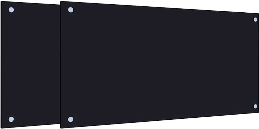 vidaXL Alzatina da cucina 2 pezzi nero 80x40 cm vetro temperato