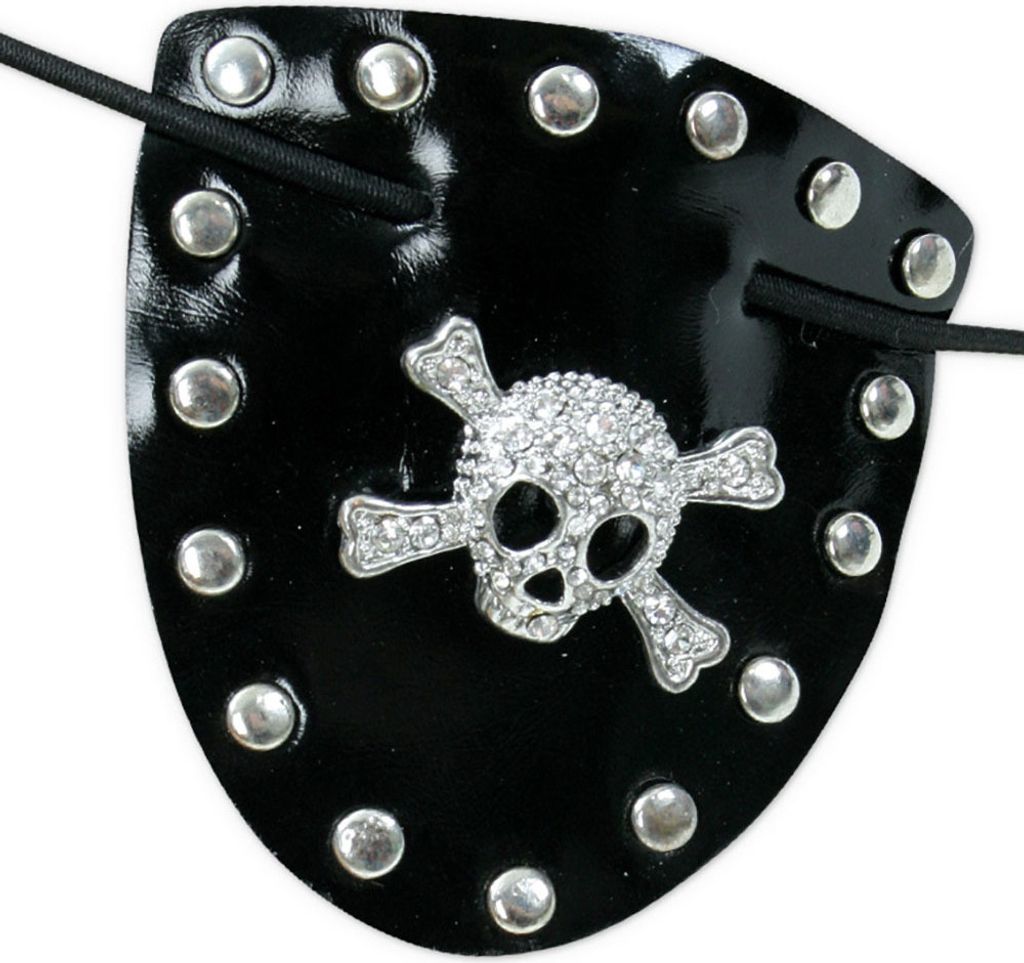Piraten Augenklappe Glitzer Pirat Seeräuber Totenkopf Produktbild 
