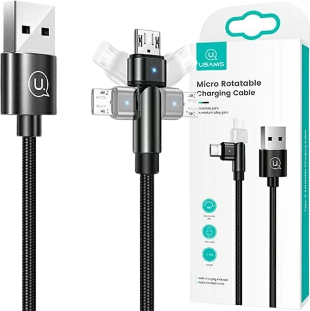Cavo Usams U60 per Auto Micro USB Girevole 1m Sj478Usb01 2A