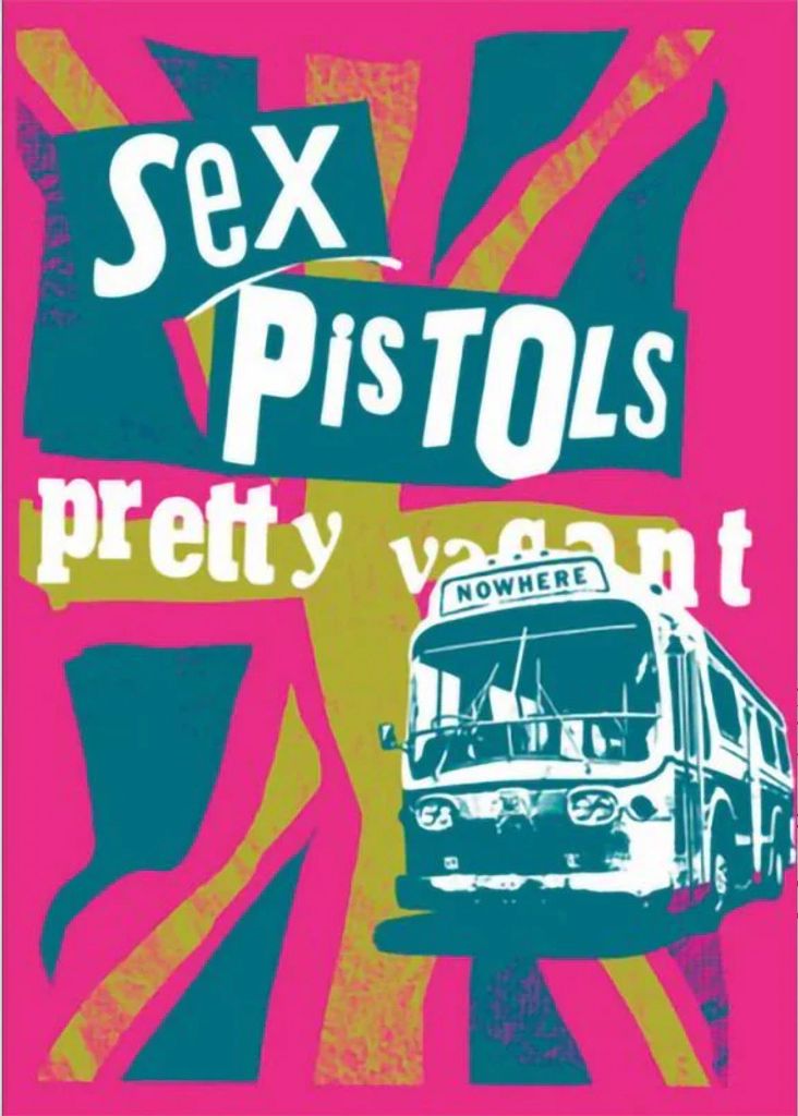 Sex Pistols - Postkarte "Pretty Vacant" RO7849 (Einheitsgröße) (Pink/Blau/Weiß)