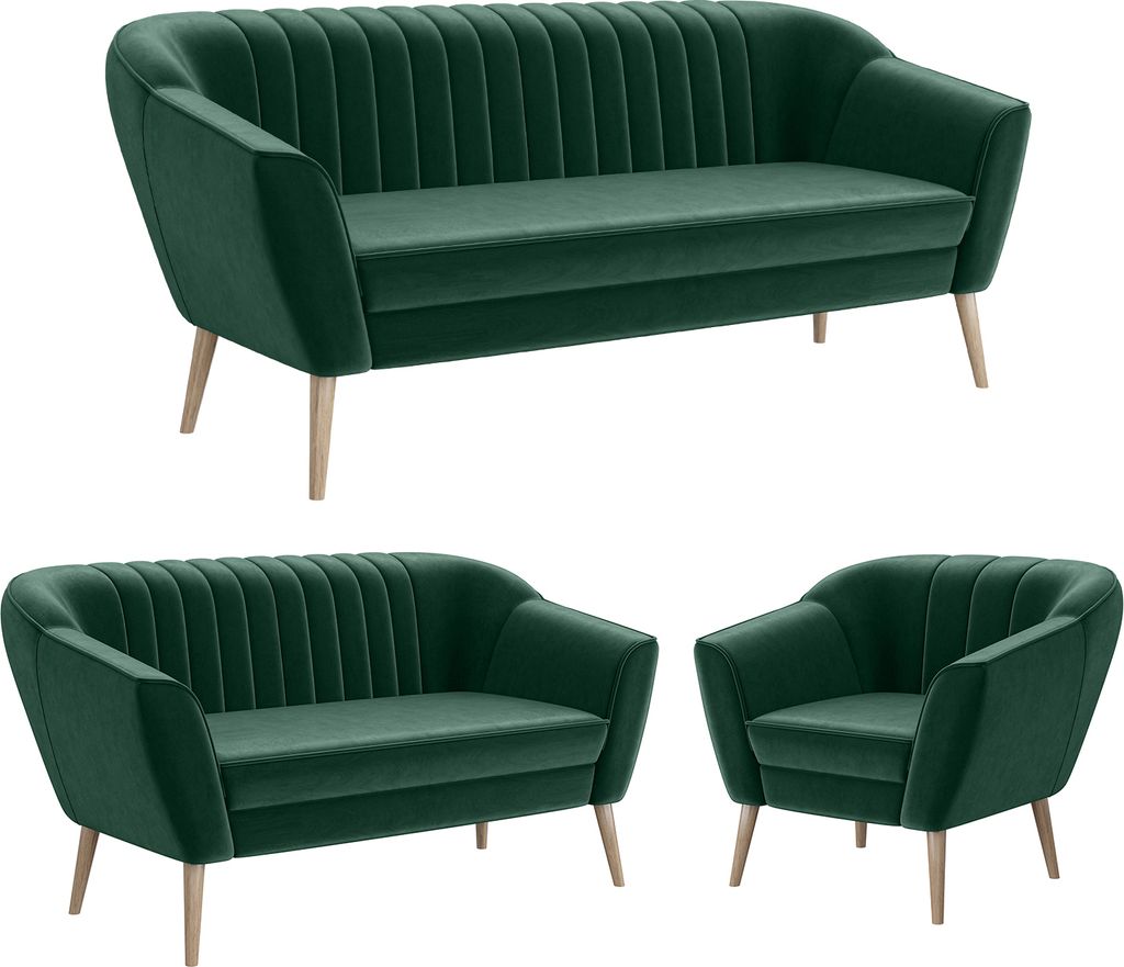 MEBLINI Mini Sofa Set 3-2-1 für Wohnzimmer - Mini Lounge für sechs Personen - Küchensofa - Sofa Klein - Sitzgarnitur - Polstergarnitur - Sofagar...