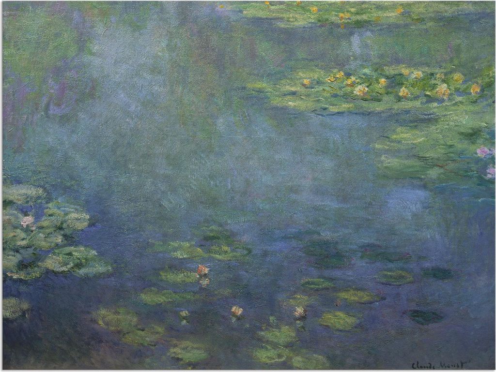 ARTland Wandbild Alu für Innen & Outdoor Seerosenteich Größe: 80x60 cm