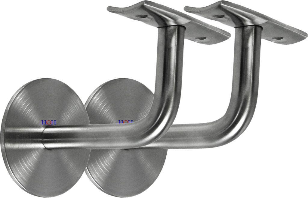 Edelstahl Handlaufhalter Set 2 Stück HLH 1101 gewölbte Auflage Handlaufträger Stütze