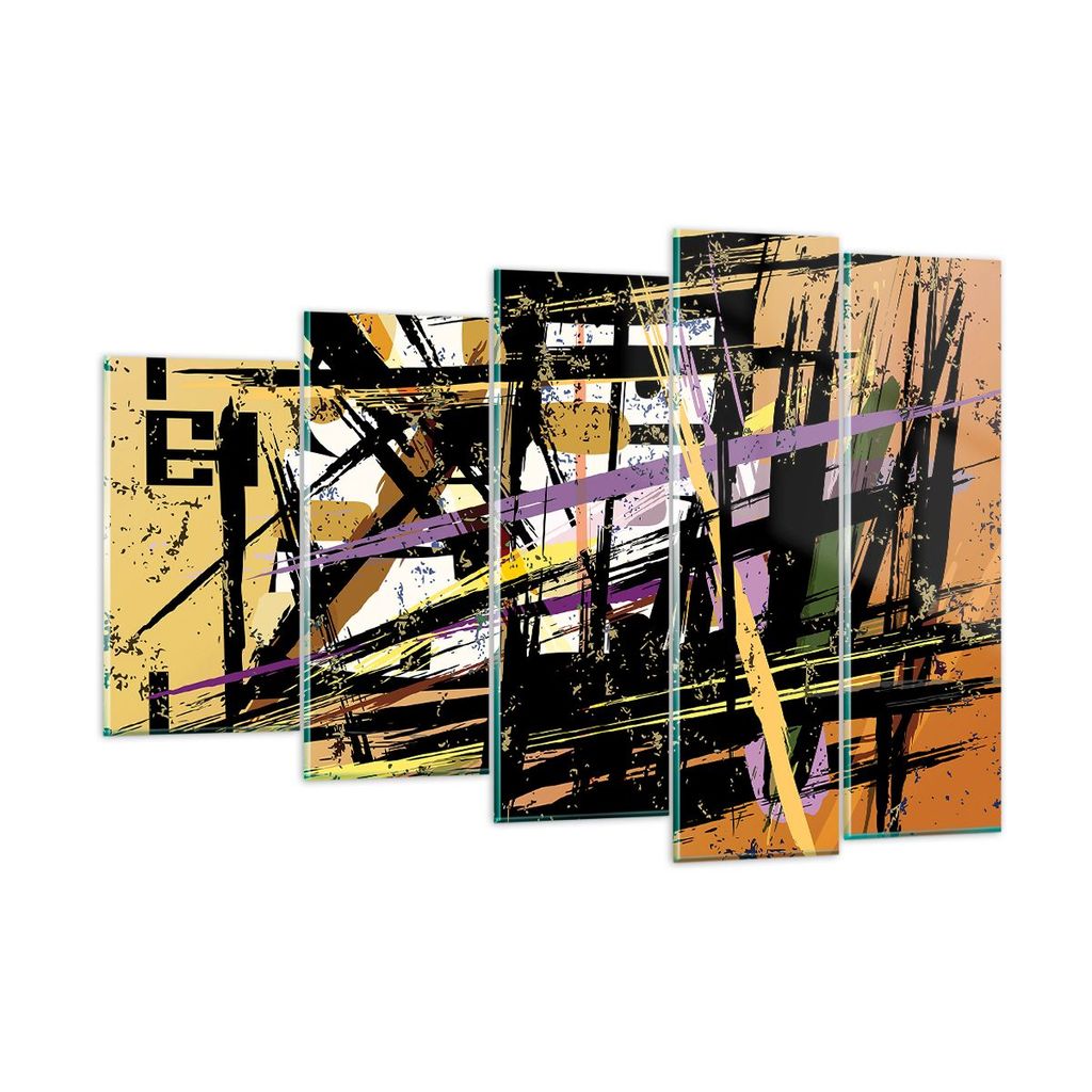 Bilder auf glas - Abstraktion modern - 150x100cm - Glasbilder - Wandbilder - Kunstdruck - zum Aufhängen bereit - Wanddekoration aus Glas - Glas Bi...