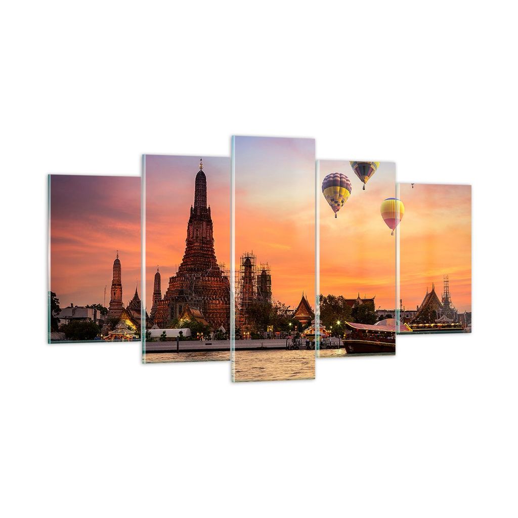 Bilder auf glas - Tempel Asien - 160x85cm - Glasbilder - Wandbilder - Bilder - Kunstdruck - zum Aufhängen bereit - Wanddekoration aus Glas - Glas ...