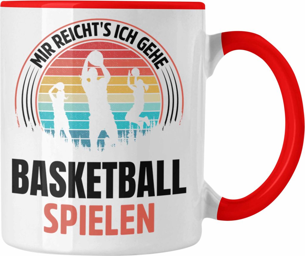 Trendation - Mädchen Basketballspielerin Geschenkidee Tasse Frauen Basketball (Rot)