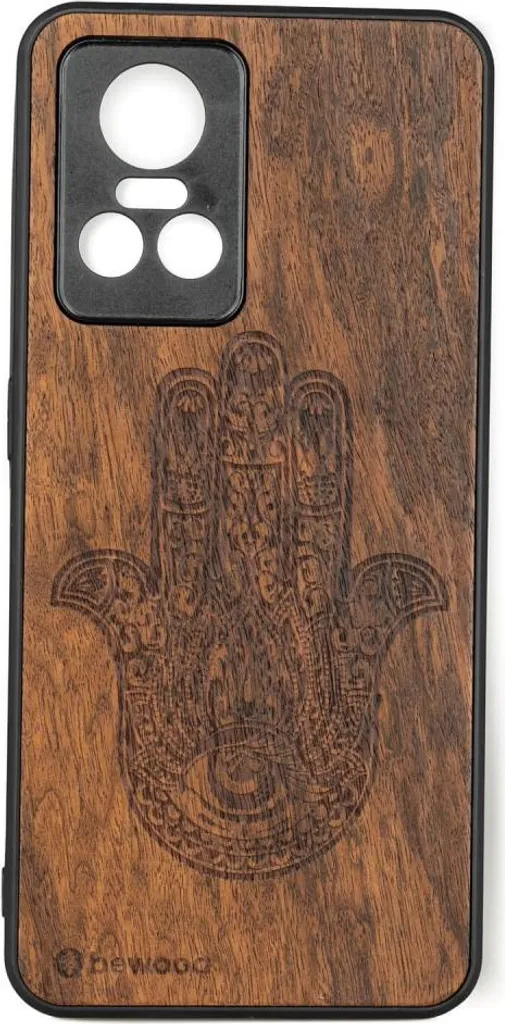 Protection Realme GT Neo 3 Bewood Hamsa Gravée sur Bois d'Imbuia Noble