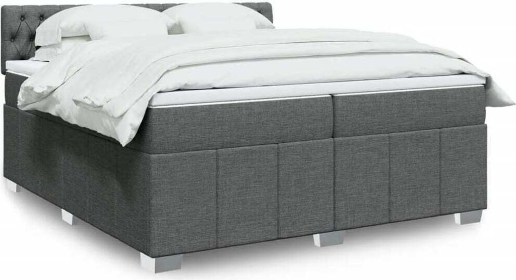 "2026 Promotion" Boxspringbett mit Matratze - Dunkelgrau - 200x200 cm - Stoff - Polsterbett CC15007