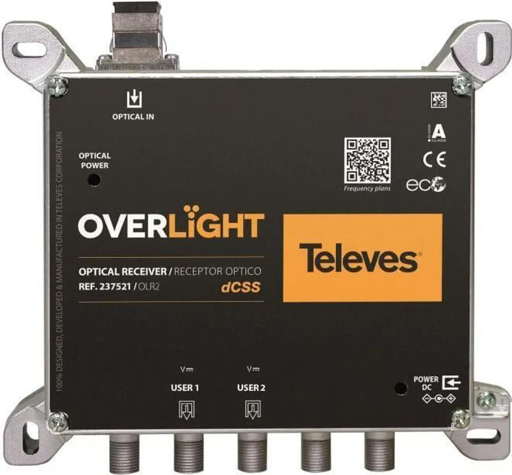 Récepteur Optique Satellite Televes avec 2 Sorties dCSS et Bloc Secteur OLR2