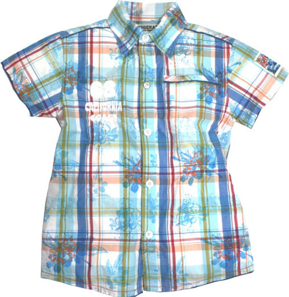 4163 BONDI Jungen Hemd Blau kariert Gr. 110 – 100 % Baumwolle, klassisch & bequem