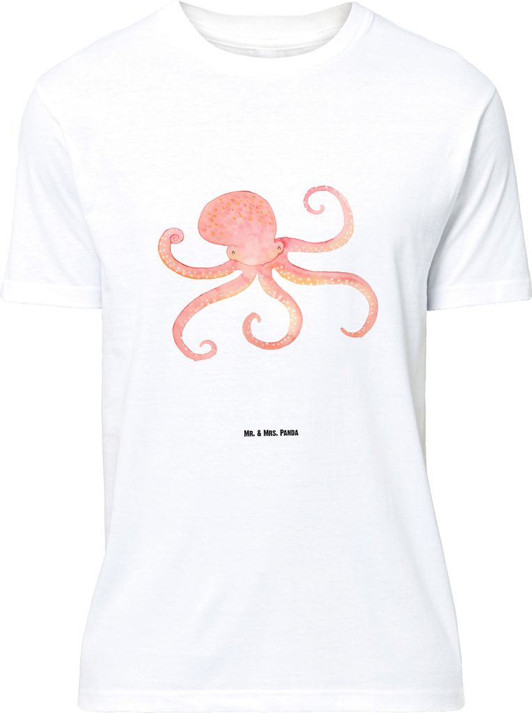 Mr. & Mrs. Panda Größe M T-Shirt Tintenfisch - Weiß - Geschenk, Meerestier, Shirt, Ozean, Wasser, Tshirt, Meer, Krake, mit Spruch, Herren, Lusti...