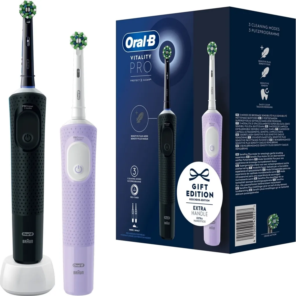 Dites Adieu à la Plaque avec Oral-B Vitality Pro D103 Duo Noir et Violet