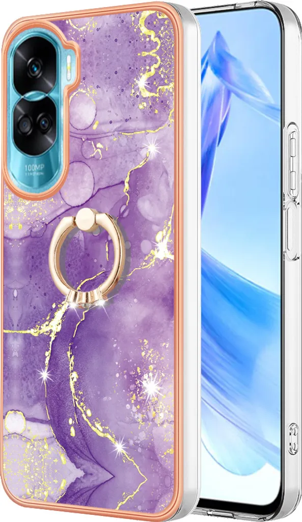 Cover Honor 90 Lite 5G Marmo Colorato - Accessorio Moda con Ring