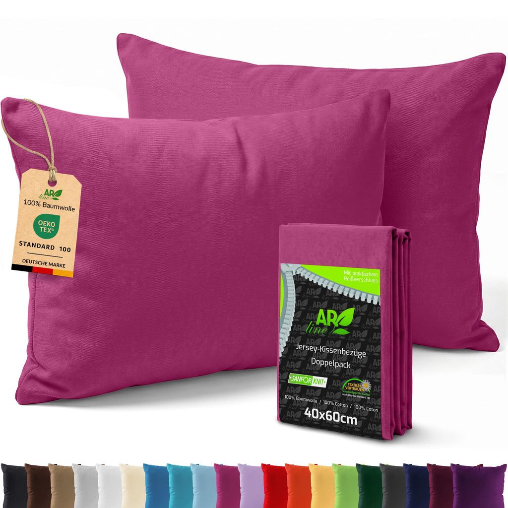 AR Line 2er Pack Jersey Kissenbezüge 40x60 Baumwolle – Produktbild 