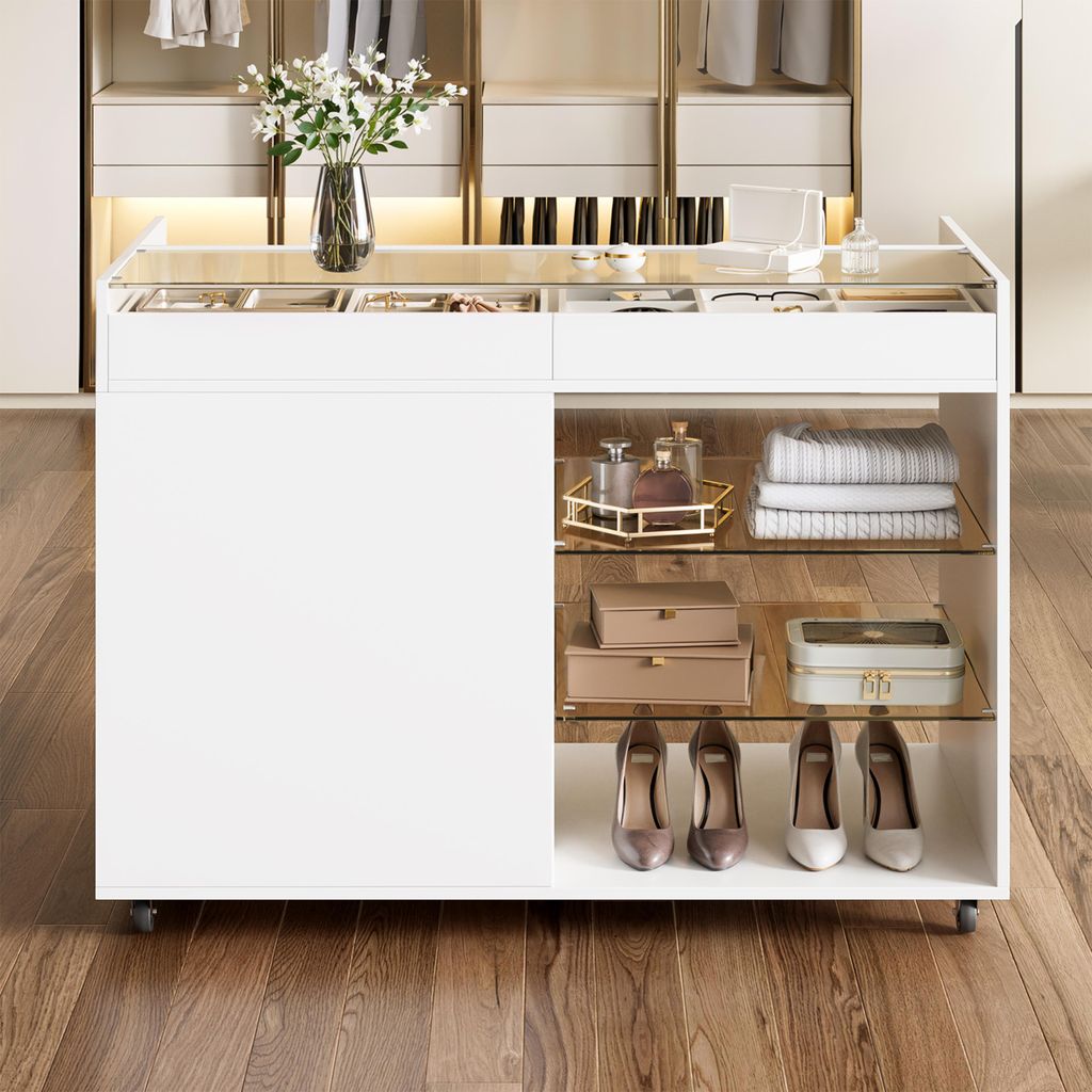 okwish Mehrfach Aufbewahrungsschrank Glas Sideboard mit 5 Produktbild 