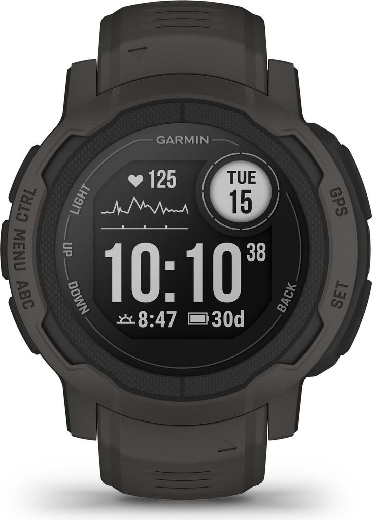 Garmin Instinct 2 - 45 mm - Carbon-Schwarz - Sportuhr mit Band