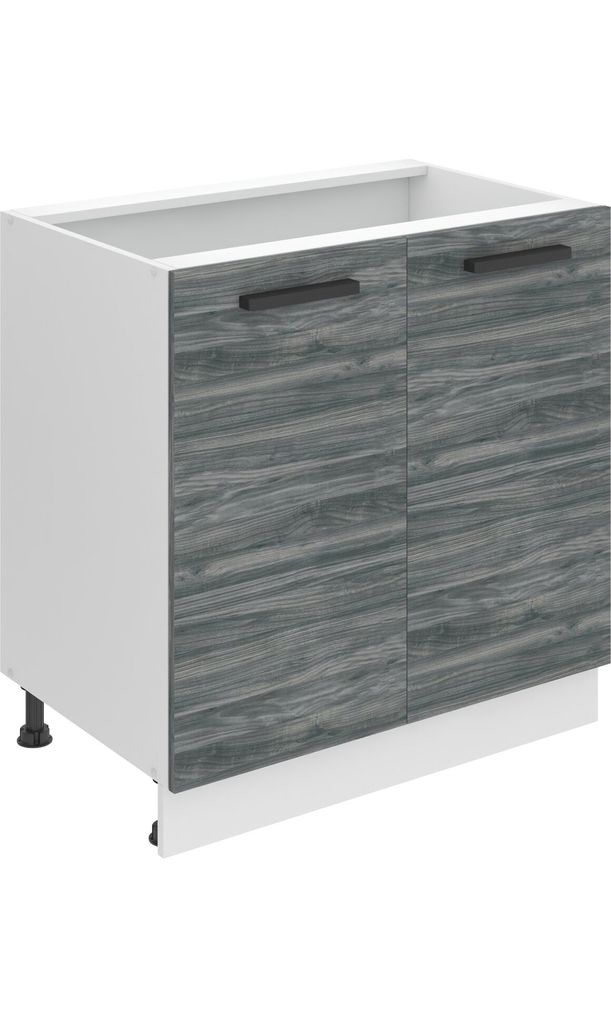 Belini Unterschrank Küche, Küchenunterschrank 80 cm Breite. SD Küchenunterschrank ohne Arbeitsplatte. Küchenschrank mit 2 Türen, Glamour Wood