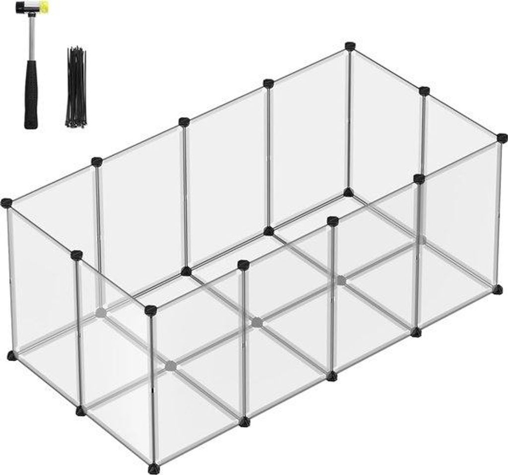 Kunststof-Tierkäfig - Außenhülle - Teilen - 145x72x57cm - Grau
