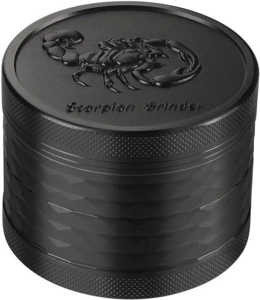 Moulin à herbes avec récupérateur de pollen et motif scorpion noir