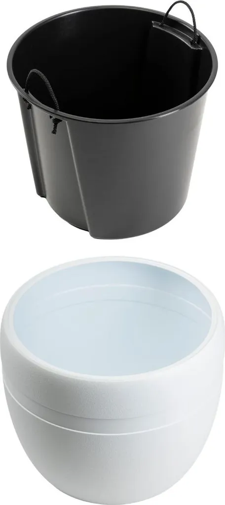 Pot de fleurs pour salon et terrasse - Grand Cache-pot blanc moderne - 6