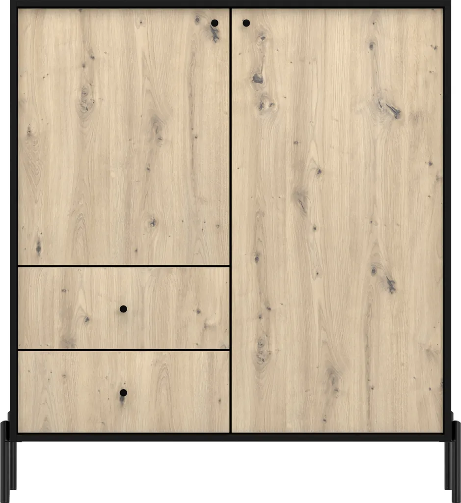 Commode 100 cm Rejwen grand coffre à tiroirs en bois robuste - 3