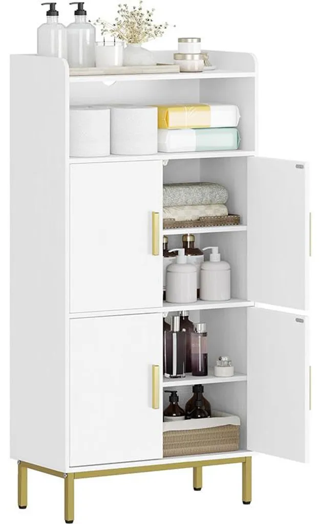 Meuble de salle de bains SC45613G blanc 30x60x120 cm pour petit espace