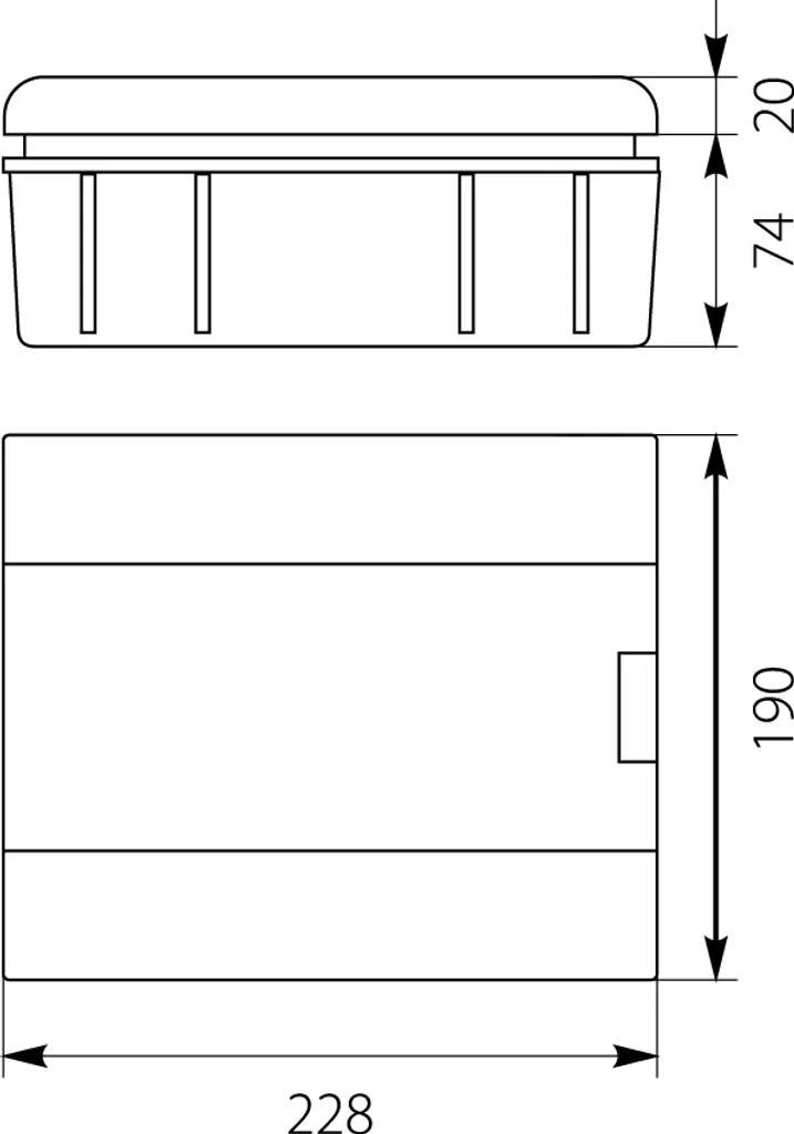 Coffret modulaire pour rénovation électrique SRp-8 IP40 8 modules 2.2 - 3